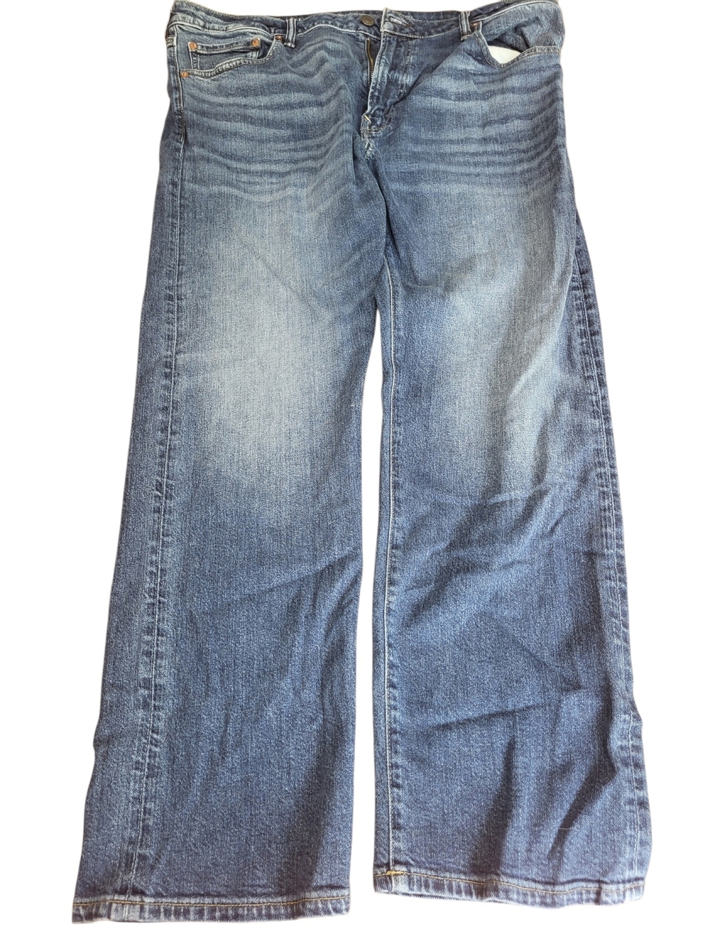 American Eagle Outfitters Men's Relaxed Wide-Leg Jeans - Light Blue